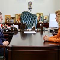 Наталья Стадченко провела рабочую встречу с директором ТФОМС Чеченской Республики Денилбеком Абдулазизовым 