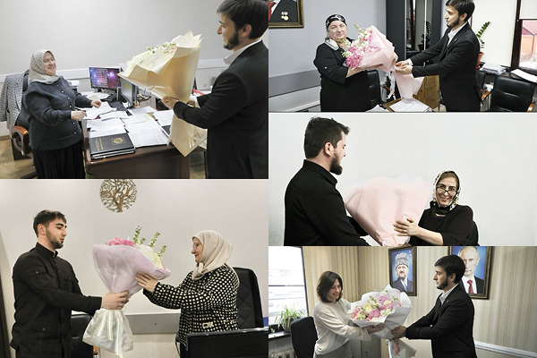 Сотрудниц ТФОМС Чеченской Республики поздравили с 8 марта