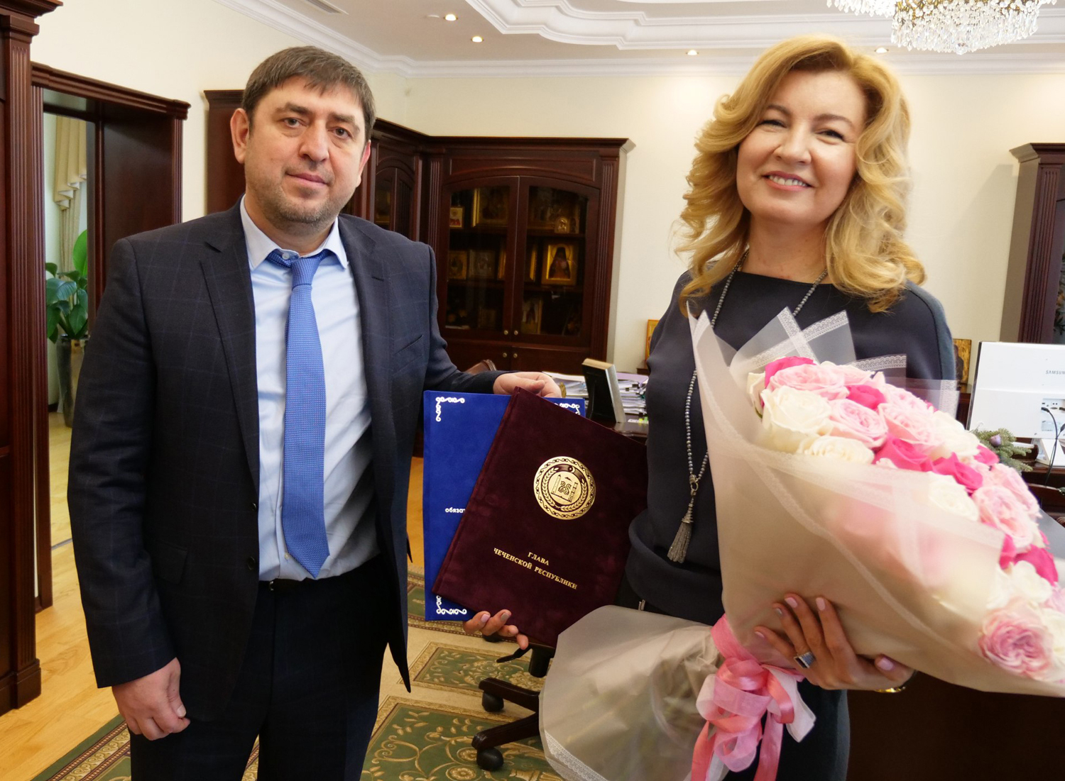 Наталья Стадченко провела рабочую встречу с директором ТФОМС Чеченской Республики Денилбеком Абдулазизовым